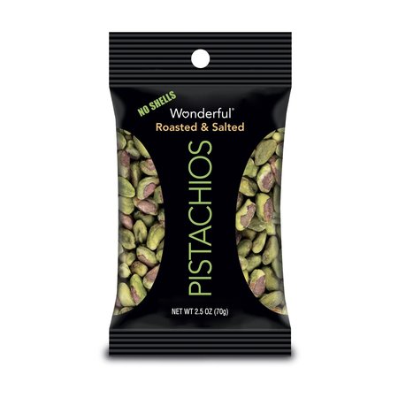 WONDERFUL No Shell Roasted/Salted Pistachios 2.5 oz Pegged 91013